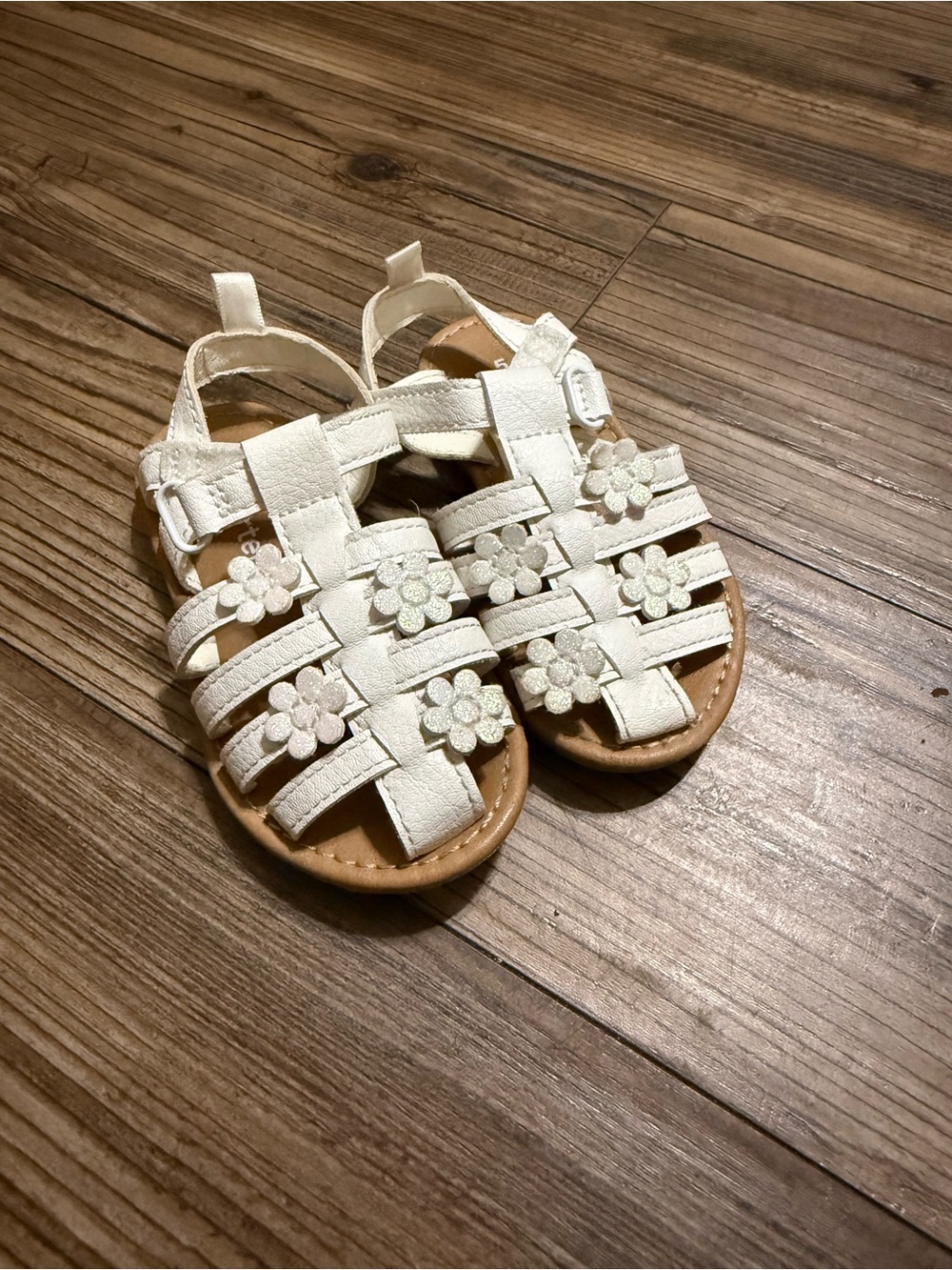 Carter's White Girls' Floral Gladiator Sandals